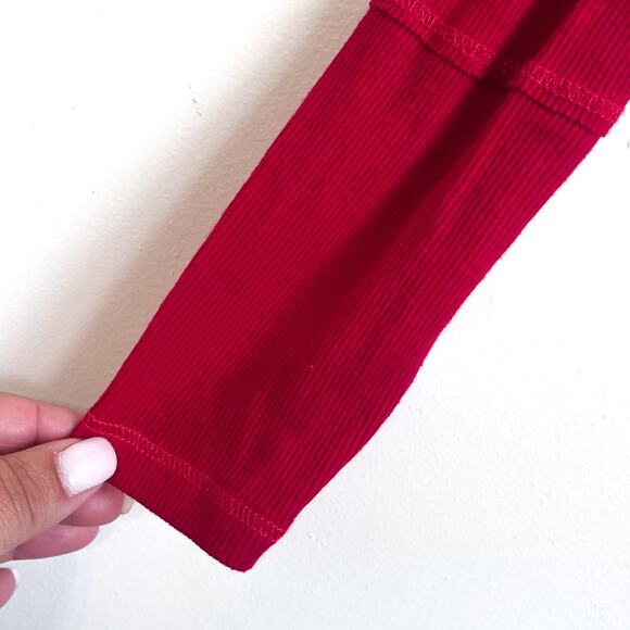 VTG Y2K Hollister Womens Ribbed Henley Top Size XS Red Bella Swan Elena Gilbert - Picture 5 of 6